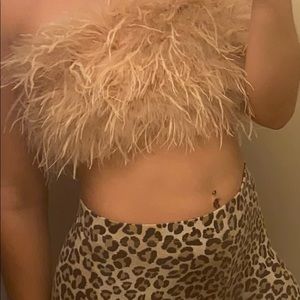 Windsor Ruffle Some Feathers Tube Top